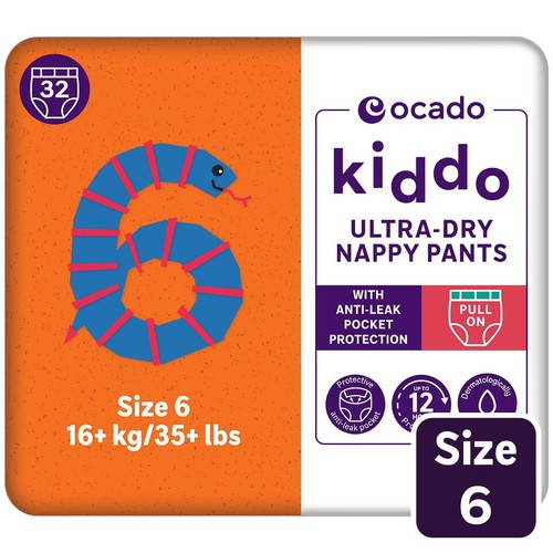 Ocado Kiddo Ultra-Dry Nappy Pants Size 6 (16kg+)