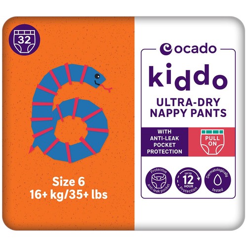 Ocado Kiddo Ultra-Dry Nappy Pants Size 6 (16kg+) thumbnail 2