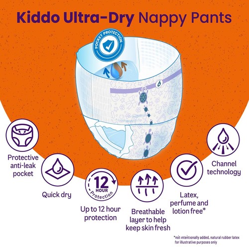 Ocado Kiddo Ultra-Dry Nappy Pants Size 6 (16kg+) thumbnail 4