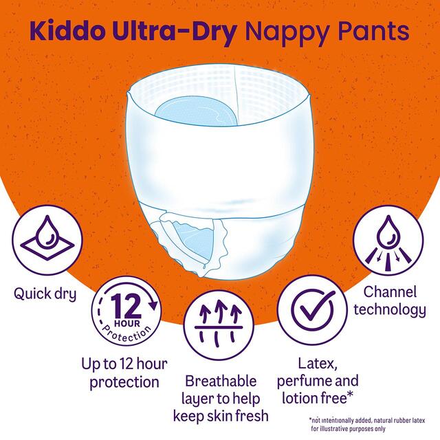 Ocado Kiddo Ultra-Dry Nappy Pants Size 6 (16kg+) thumbnail 2