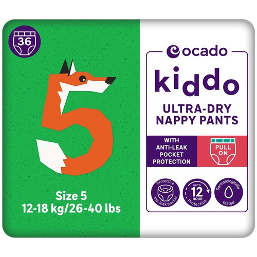 Ocado Kiddo Ultra-Dry Nappy Pants Size 5 (12-18kg) thumbnail 2