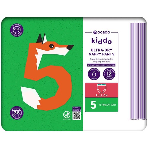 Ocado Kiddo Ultra-Dry Nappy Pants Size 5 (12-18kg) thumbnail 3