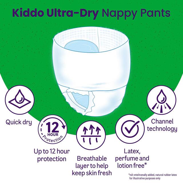 Ocado Kiddo Ultra-Dry Nappy Pants Size 5 (12-18kg) thumbnail 2