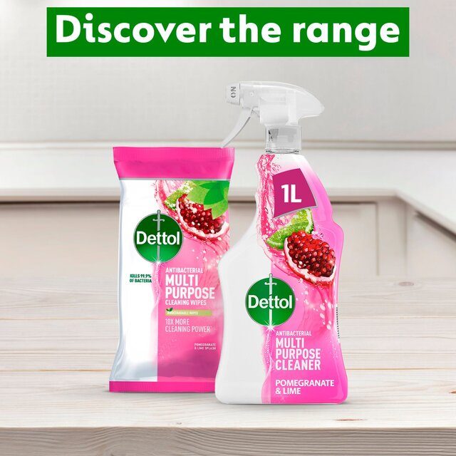 Dettol Antibacterial Biodegradable Pomegranate and Lime Multi Surface Wipes thumbnail 5