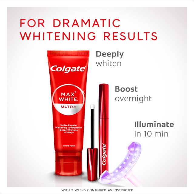 Colgate Max White Ultra Active Foam At Home Teeth Whitening Toothpastee thumbnail 7