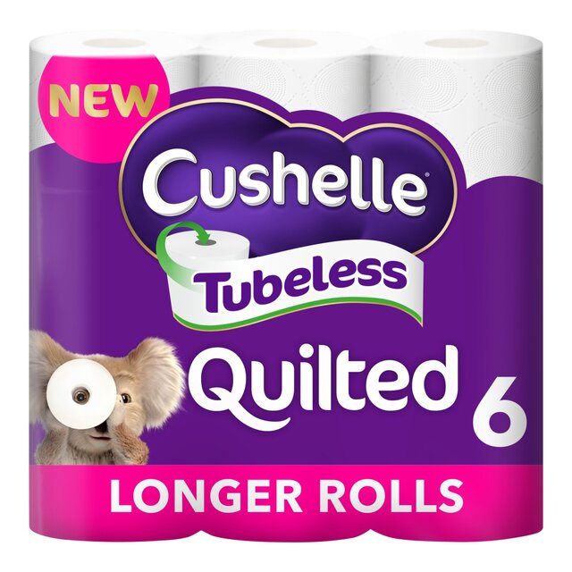 Cushelle Quilted Tubeless Toilet Roll, 50% More Sheets