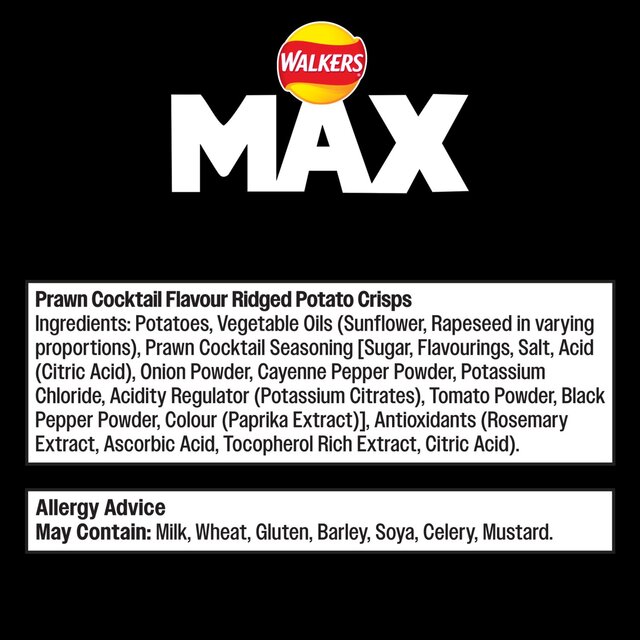 Walkers Max Strong Fiery Prawn Cocktail Sharing Bag Crisps thumbnail 2