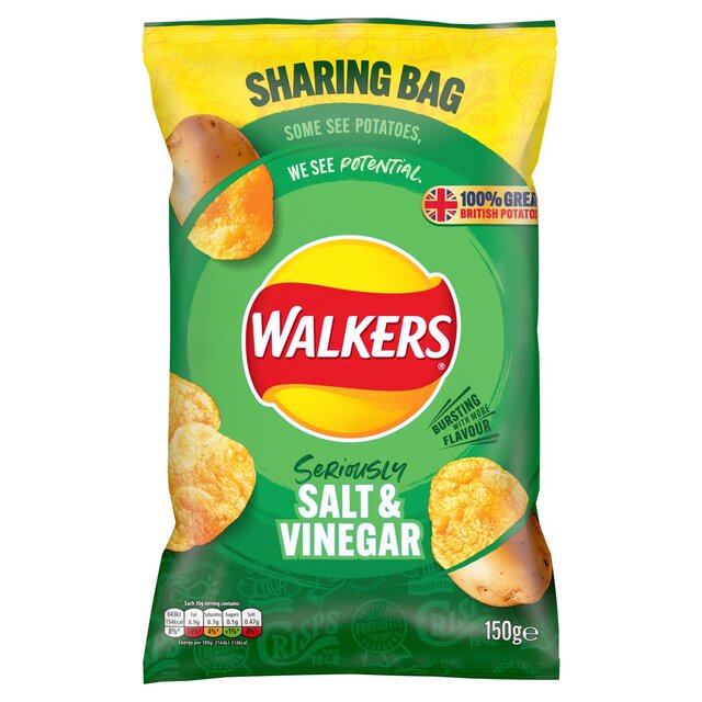 Walkers Salt & Vinegar Sharing Bag Crisps thumbnail 2
