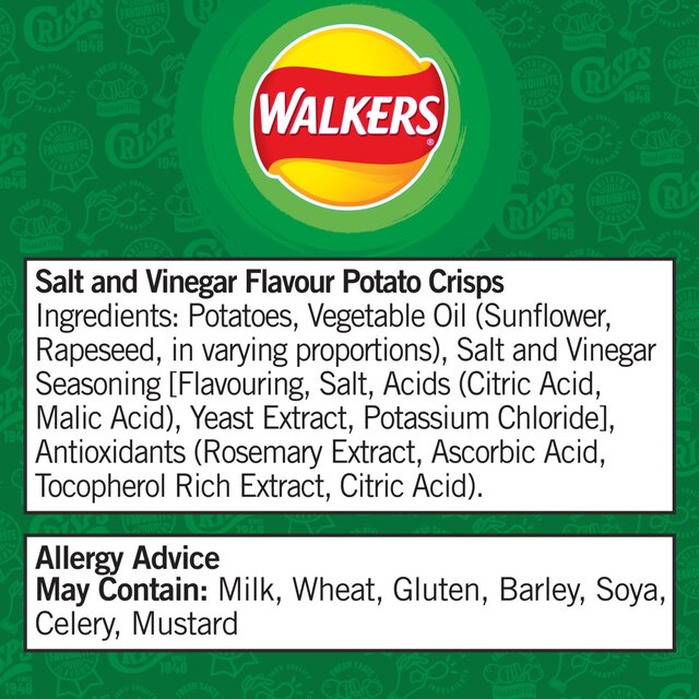 Walkers Salt & Vinegar Sharing Bag Crisps thumbnail 6