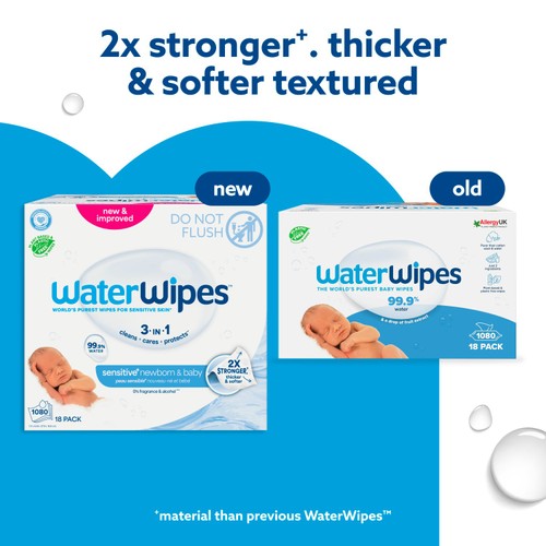 WaterWipes Sensitive Newborn Biodegradable Wipes - 1080 Wipes thumbnail 2