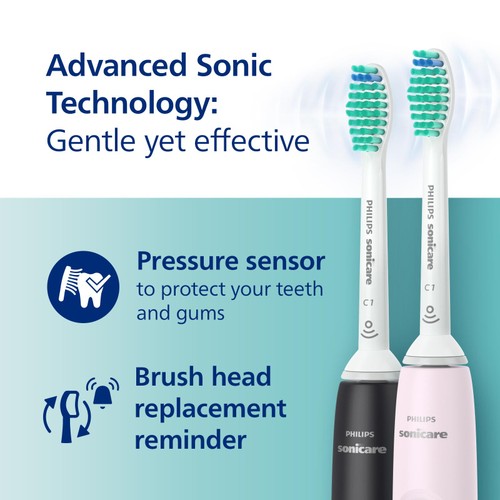 Philips Sonicare Series 3100 Rose & Black Electric Toothbrush Duo Pack thumbnail 4