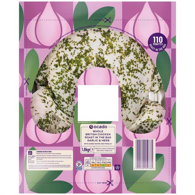 Ocado Roast in the Bag Garlic & Herb Whole Chicken thumbnail 2