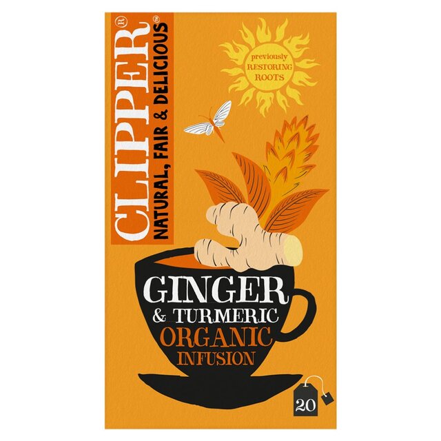 Clipper Organic Fairtrade Restoring Roots Ginger & Turmeric 20 Tea Bags