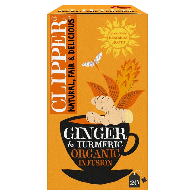 Clipper Organic Fairtrade Restoring Roots Ginger & Turmeric 20 Tea Bags thumbnail 2