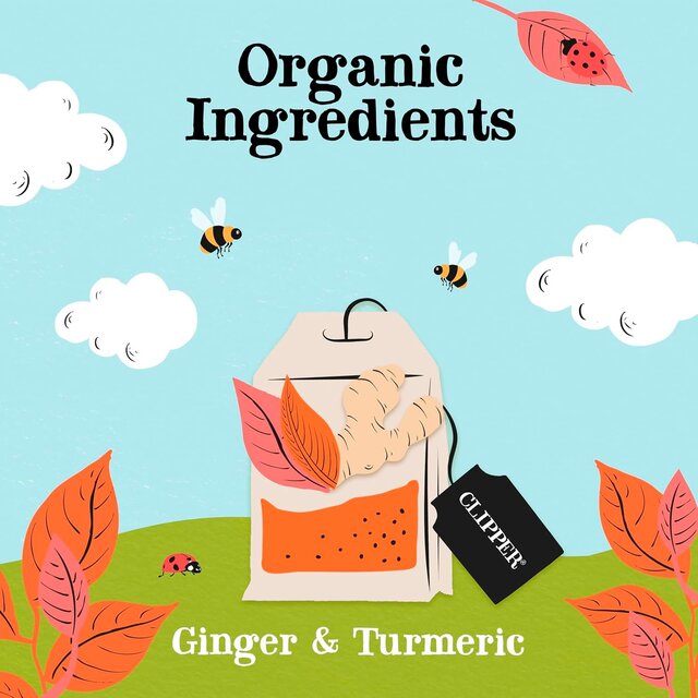 Clipper Organic Fairtrade Restoring Roots Ginger & Turmeric 20 Tea Bags thumbnail 6