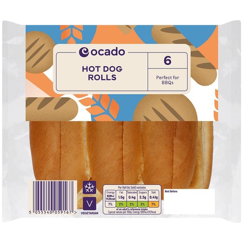 Ocado Sliced Hot Dog Rolls thumbnail 2