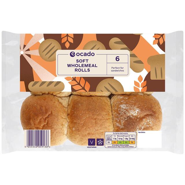 Ocado Soft Wholemeal Rolls thumbnail 2