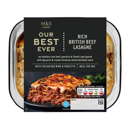 M&S Our Best Ever Rich Beef Lasagne Serves 1 thumbnail 3