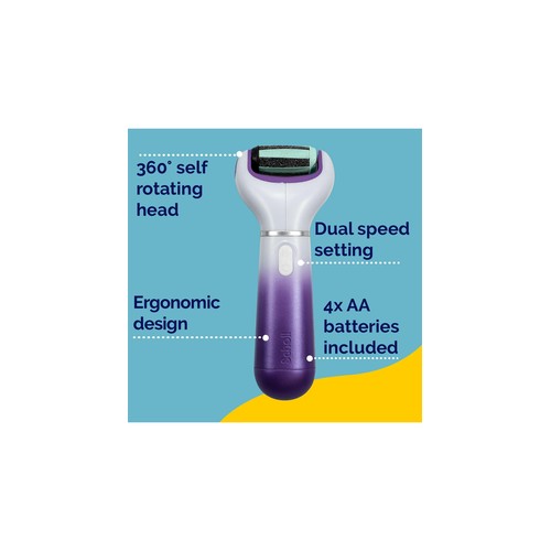 Scholl Two in One Electronic Foot File Purple thumbnail 2