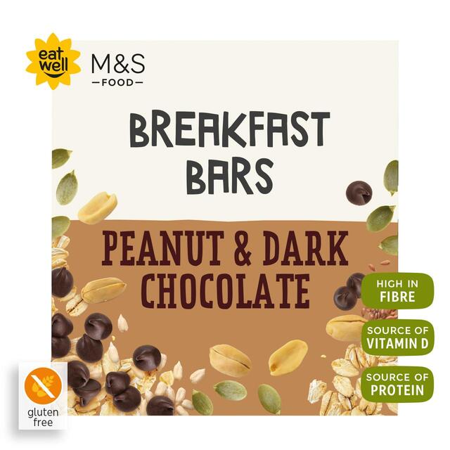 M&S 4 Peanut & Dark Chocolate Gluten  Free Breakfast Bars