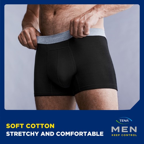 Tena Men Washable Incontinence Boxer Black Size Large thumbnail 7
