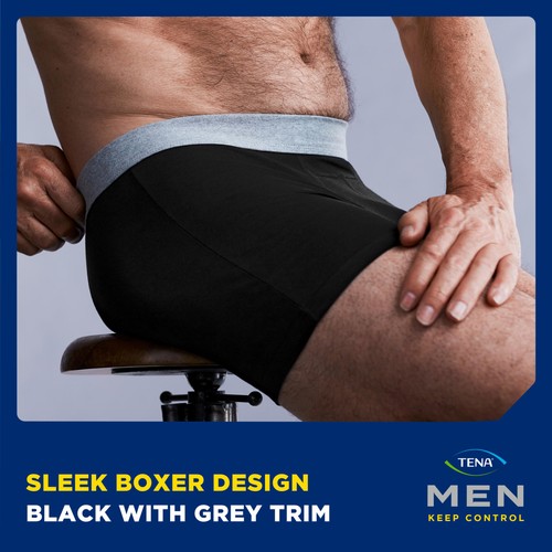 Tena Men Washable Incontinence Boxer Black Size Large thumbnail 10