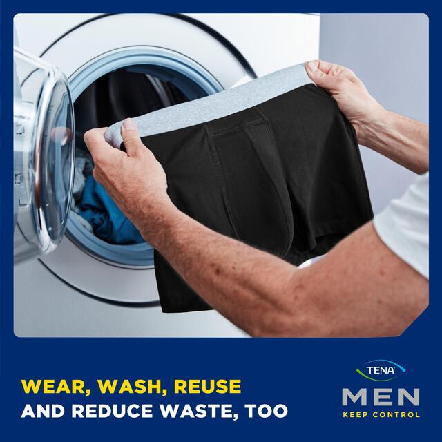 Tena Men Washable Incontinence Boxer Black Size Large thumbnail 5