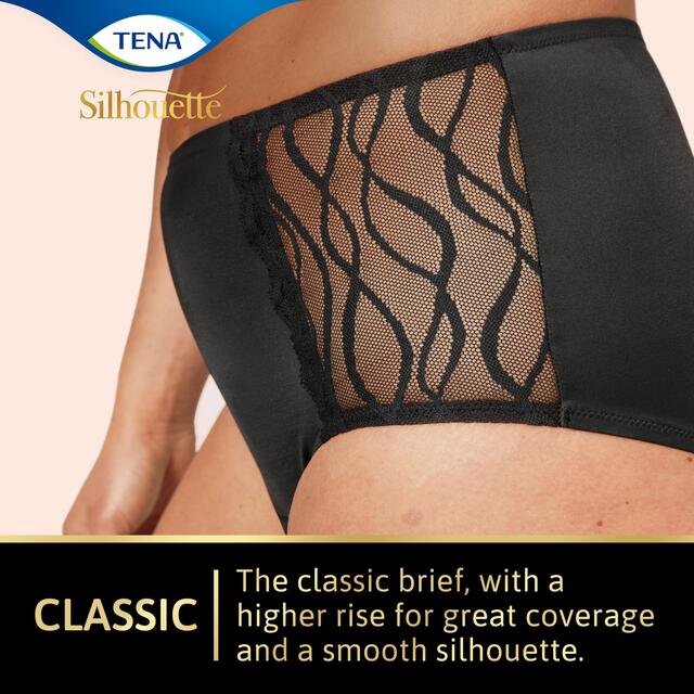 TENA Lady Silhouette Washable Incontinence Underwear Black Size XL thumbnail 2