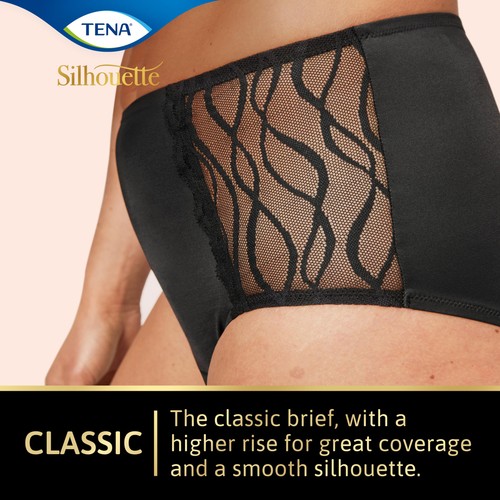 TENA Lady Silhouette Washable Incontinence Underwear Black Size S thumbnail 2