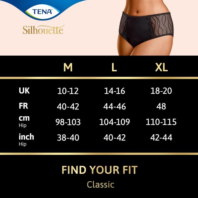 TENA Lady Silhouette Washable Incontinence Underwear Black Size S thumbnail 7