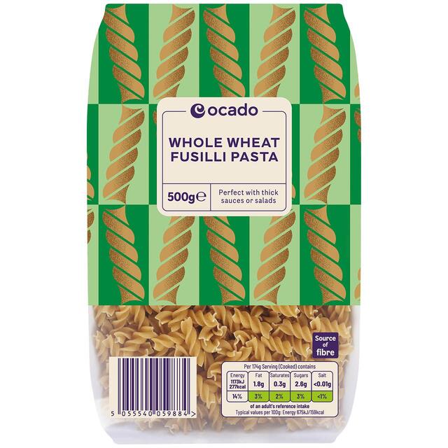 Ocado Whole Wheat Fusilli Pasta thumbnail 2