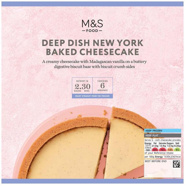 M&S Deep Dish New York Baked Cheesecake Frozen