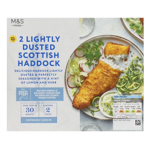 M&S 2 Lemon & Herb Scottish Haddock Frozen