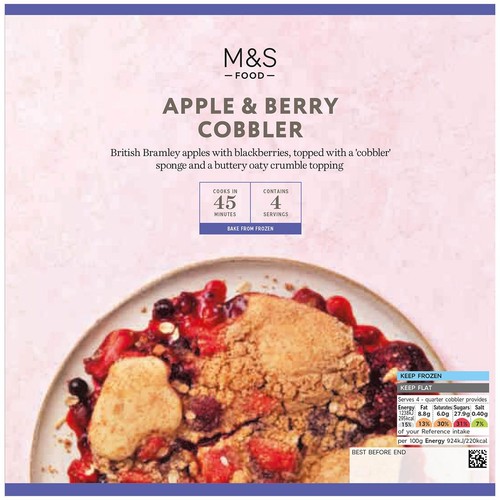 M&S Apple & Berry Cobbler Frozen