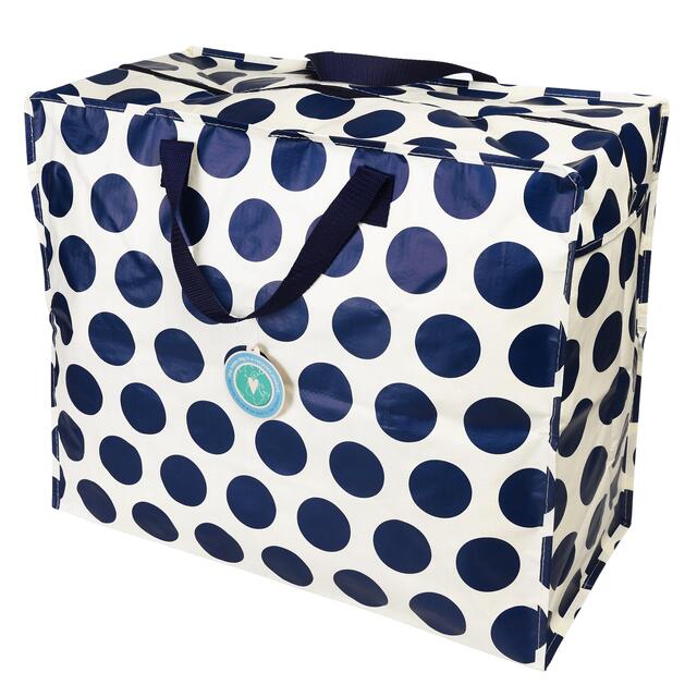 Navy Spots Jumbo Storage Bag
