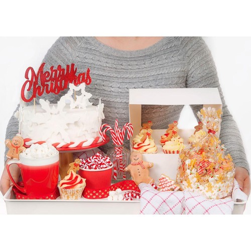Red Glitter Merry Christmas Cake Topper thumbnail 2