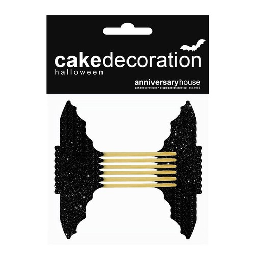 Halloween Glitter Bat Cupcake Toppers