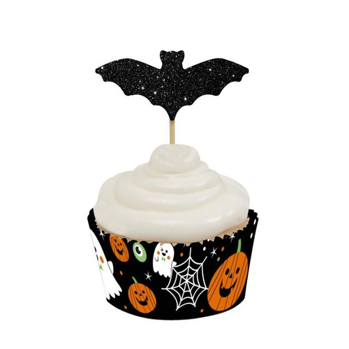 Halloween Glitter Bat Cupcake Toppers thumbnail 3