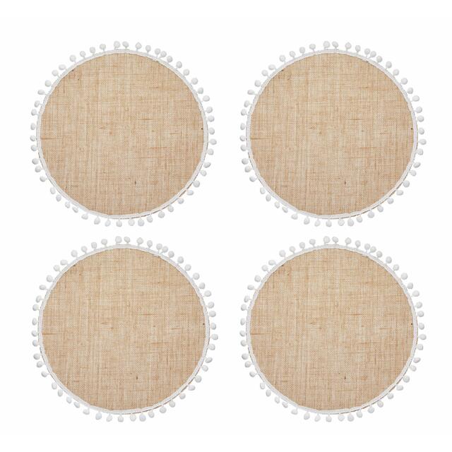 Natural Elements Set of 4 Hessian Placemats, Gift tied and tagged