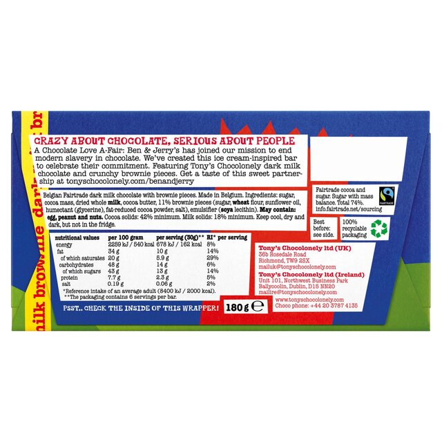 Tony's Chocolonely Dark Milk Chocolate Fudge Brownie thumbnail 2