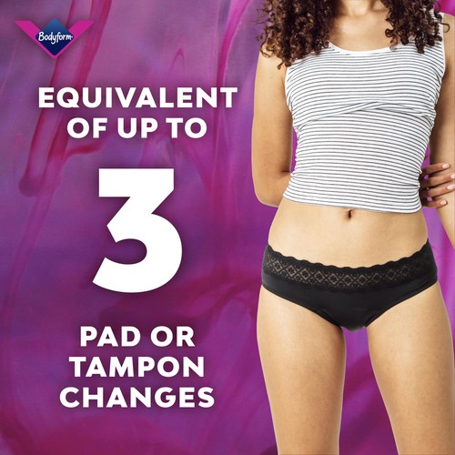 Bodyform Intimawear Bikini Period Pants Washable Underwear, Black XL thumbnail 9