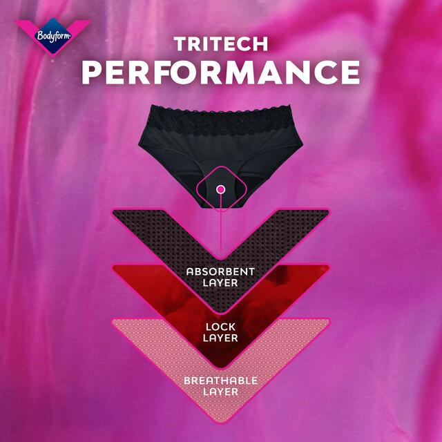 Bodyform Intimawear Bikini Period Pants Washable Underwear, Black M thumbnail 8