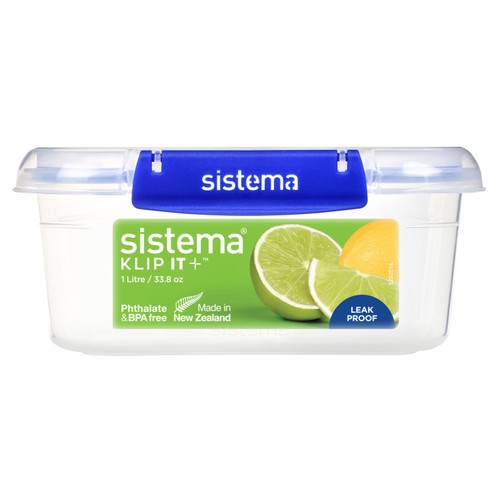 Sistema Klip It Plus Rectangle 1L Food Storage Container Airtight