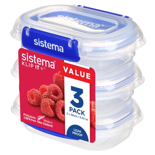 Sistema Klip It Plus 180ml Food Storage Containers 3 Pack Airtight thumbnail 2