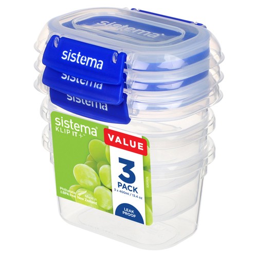 Sistema Klip It Plus Storage 3 Pack, 400ml