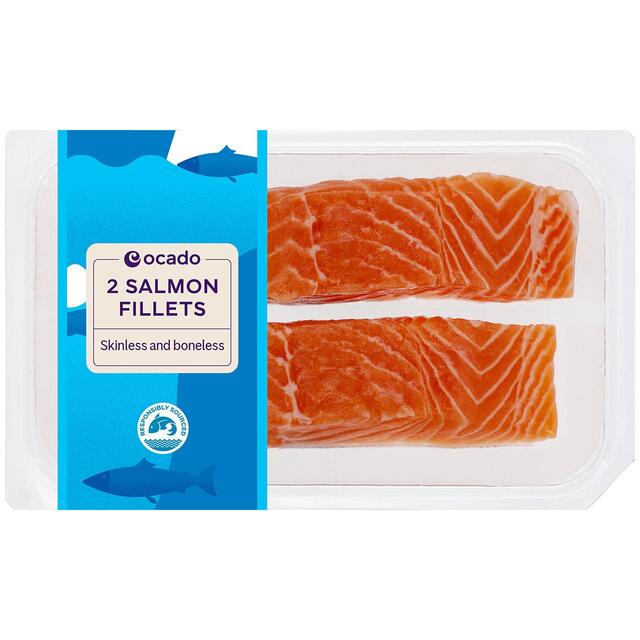 Ocado 2 Salmon Skinless Mid/Tail Fillets