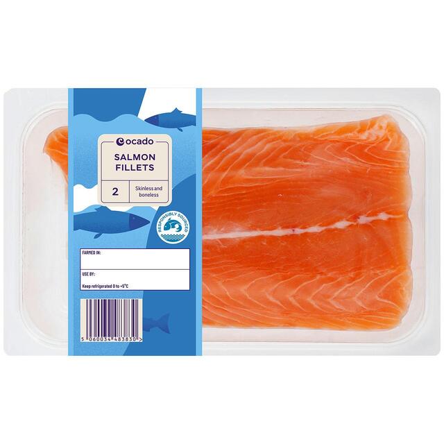 Ocado 2 Salmon Skinless Mid/Tail Fillets thumbnail 3