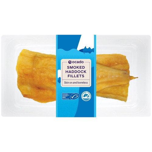 Ocado 2 MSC Smoked Haddock Fillets Skin On & Boneless