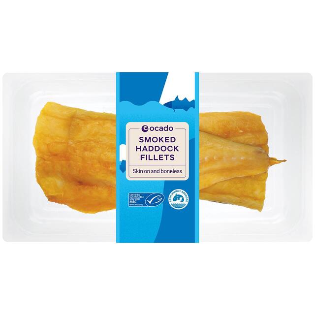 Ocado 2 MSC Smoked Haddock Fillets Skin On & Boneless