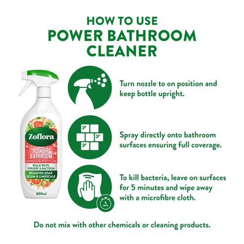 Zoflora Grapefruit & Lime Power Bathroom Cleaner thumbnail 3